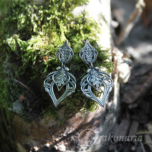 kolczyki wire wrapping Pani lasu