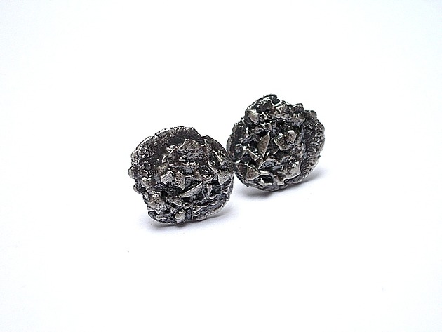 kolczyki wire wrapping Rough - sztyfty
