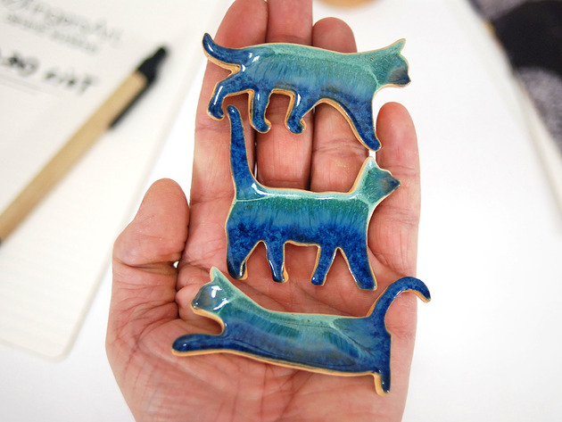 Kici, kici - ceramiczny magnes na lodówkę 10FingersArt