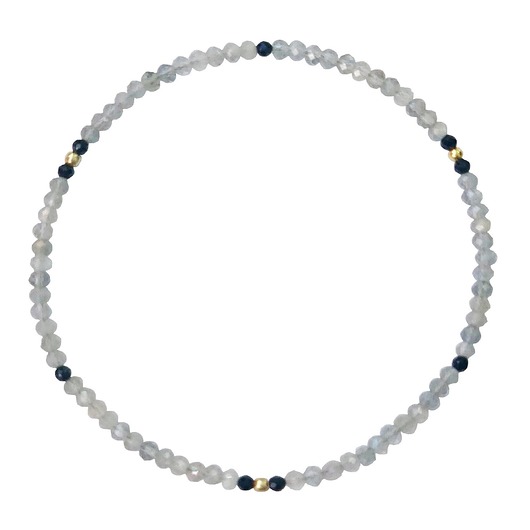 LABRADORYT - ZŁOTO 585 G.F. SPINEL -BRANSOLETKA  HYGGErepublic