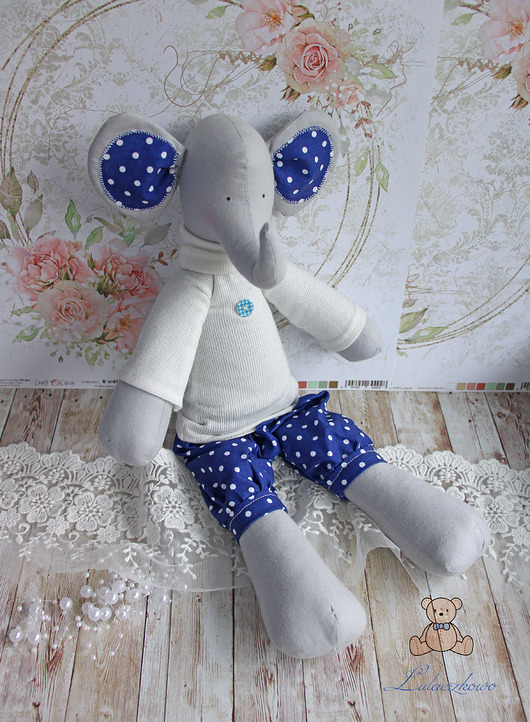 misie i maskotki Słonik Tilda przytulanka chłopczyk