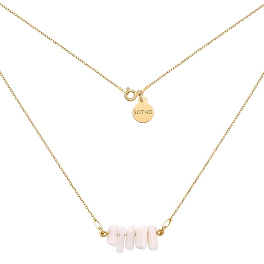 korale Złoty naszyjnik z koralem naturalnym