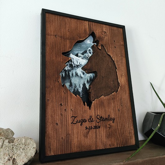 obrazy Personalizowane Zakochane Wilki 30x40 cm
