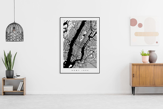 Plakat EKSPRES - Nowy Jork - mapa miasta PLAKATY GEOMETRYCZNE