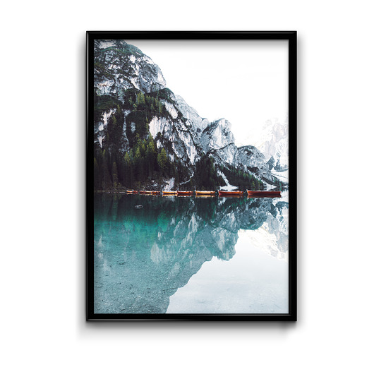 Plakat Jezioro w Dolomitach Bury Lis
