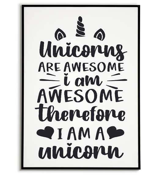 plakaty Plakat motywacyjny JEDNOROŻEC z napisami dla fanów unicorns