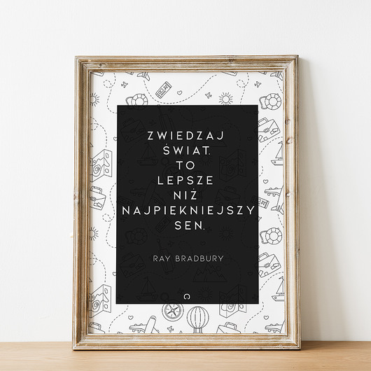 Plakat z cytatem: Zwiedzaj świat (PL) Moje Metro