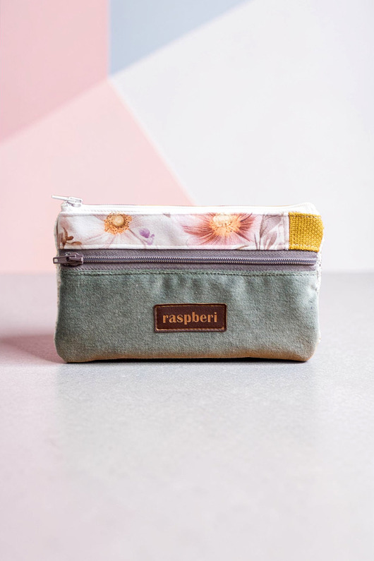 portfele damskie Portfelik z weluru w kwiaty