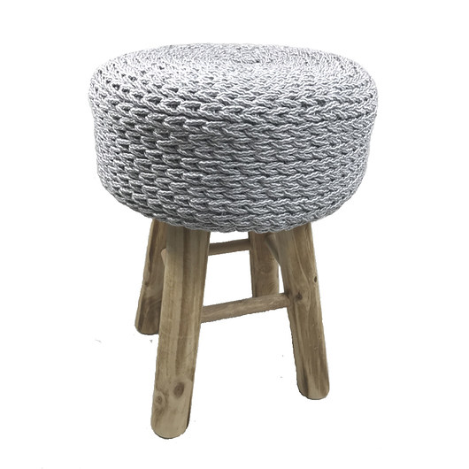 taboret melanż szary Willow Hand Made