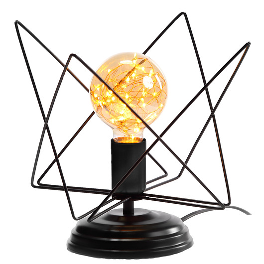 lampy stołowe Nowoczesna lampa stojąca- klosz druciany