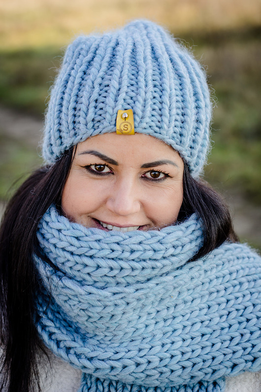 szale damskie WOOLY długi wełniany szal- kolor do wyboru