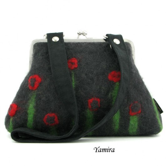 Torebka :: filc kwiecisty czarny ::  yamira
