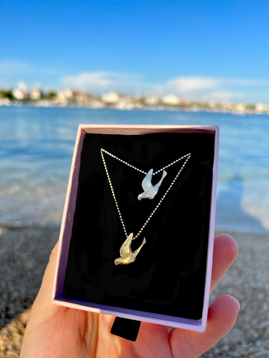 złote naszyjniki Naszyjnik - Dove - symbol pokoju