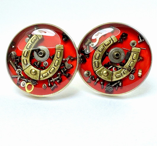 spinki do mankietów SPINKI - Podkowa (Red) - Spinki do mankietów