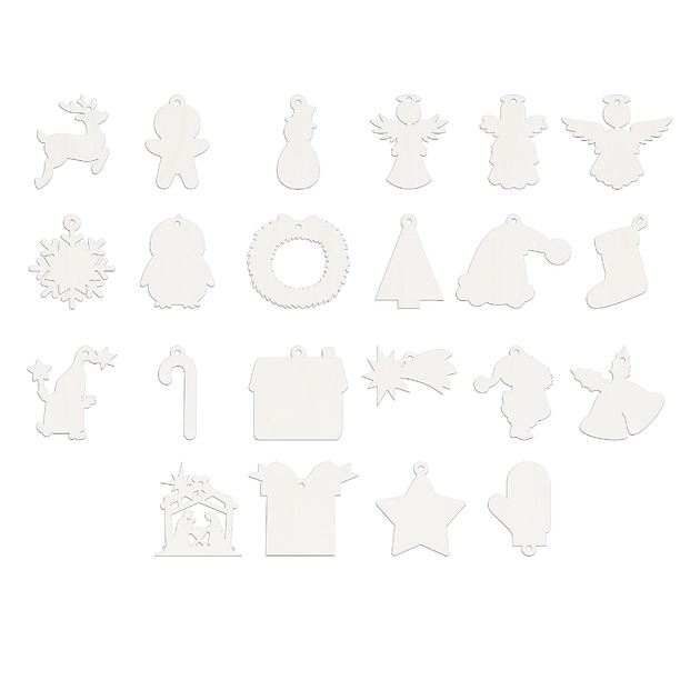 kartki scrapbooking BIAŁE Scrapki Świąteczne Zawieszki Bombki Kształty MIX 50 Dekoracje Święta