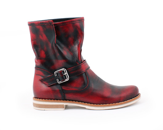 RĘCZNIE ROBIONE BOTKI ZAPATO 426 CZARNO-CZERWONY Zapato