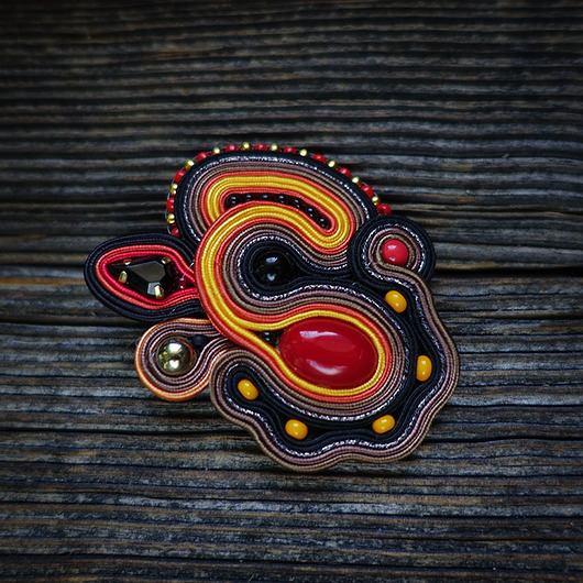 broszki Jesienna broszka soutache