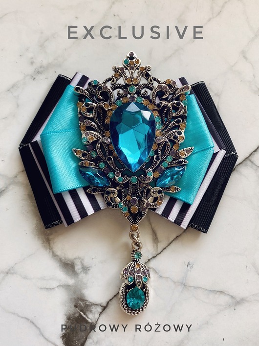 broszki Brosza  z Ogromnym lazurowym  kryształem NEW