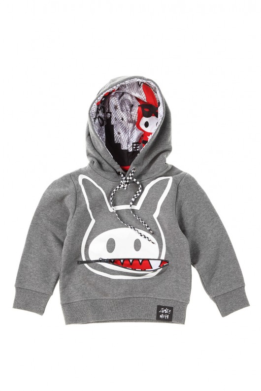 HUNGRY ONE hoodie GREY Zombie Dash