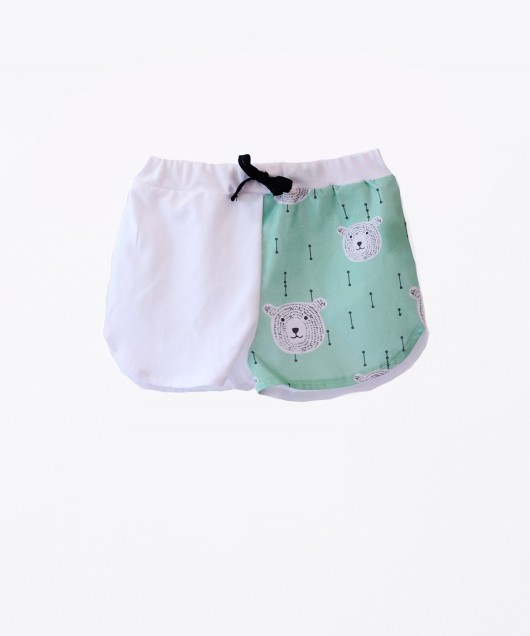 Szorty MINT BEAR white Little Gold King