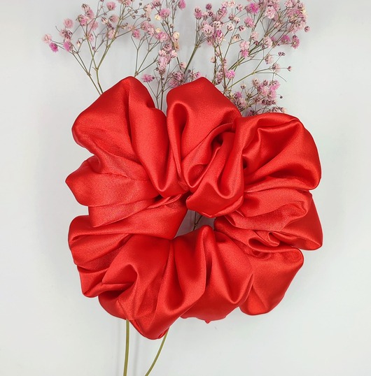 gumki do włosów Scrunchie satyna sexi red