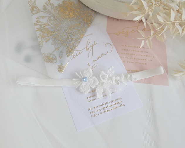 Romantyczna podwiązka  ivory 521 Anelis Atelier