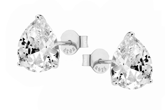 kolczyki srebrne Kolczyki łezki średnie z cyrkonią Iconic Silver