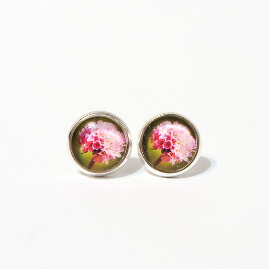 kolczyki szklane Kolczyki - Retro lato, kwiat - sztyfty mini