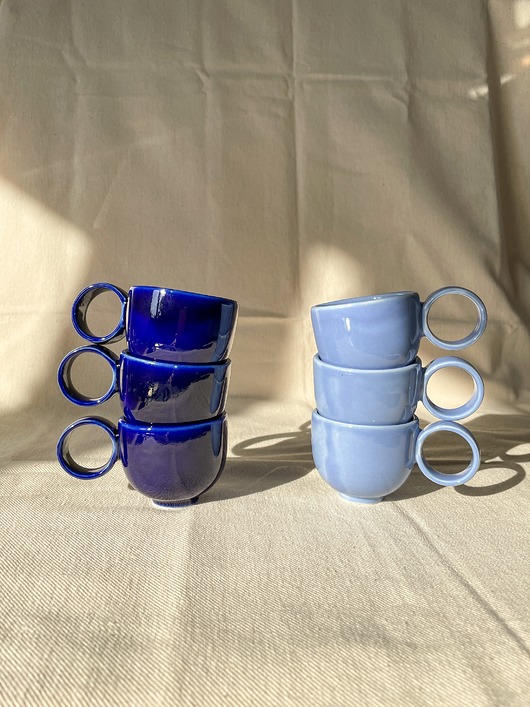 kubki i filiżanki Kubeczek espresso 60ml (kobalt) retro vintage