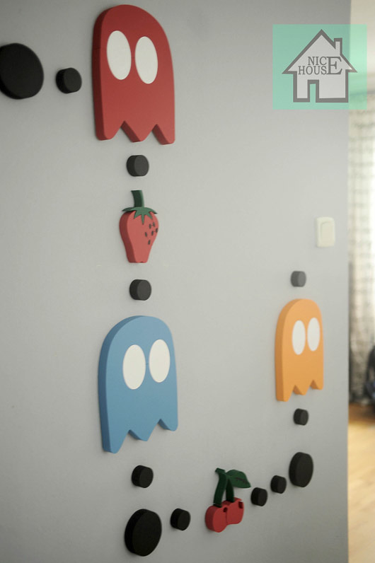 naklejki ścienne do pokoju dziecka PACMAN (DUŻY)- dekoracja 3D na ścianę