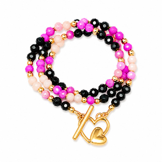 chokery Choker różowy serduszko