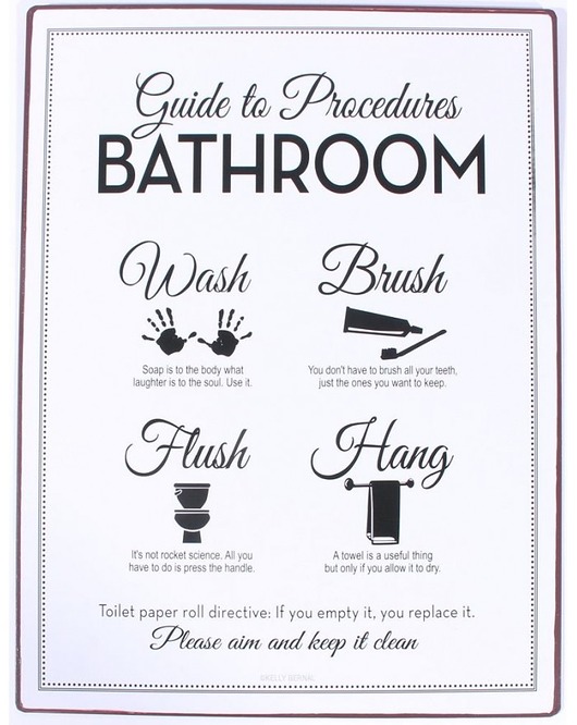 Szyld Metalowy Guide To Procedures Bathroom MIA home
