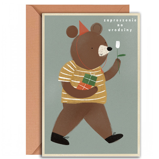 akcesoria dziecięce - różne Zaproszenie urodzinowe Mały miś