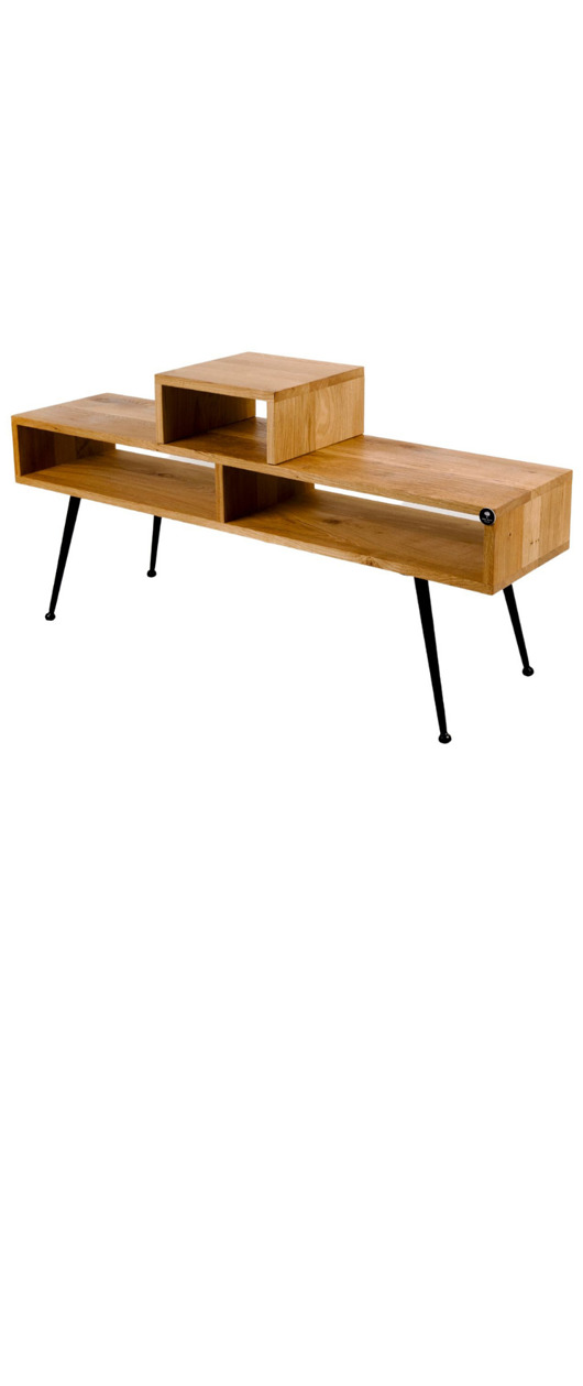 komody i szafki Szafka RTV Dąb Loft Drewno Lite  120 cm  RTV-9