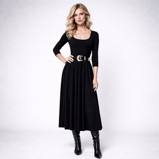 sukienki midi damskie Rachela - sukienka z dekoltem karo