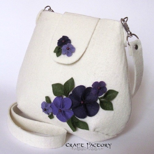 Retro Violets - mała torebka na ramię Craft Factory