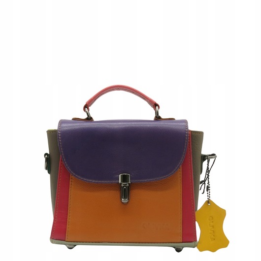 torby na ramię Torebka damska do ręki elegancka skórzana, pasek, handmade upcycling OLIVKA