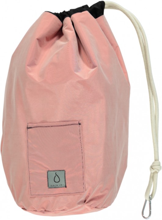 Dwustronny worek na plecy SACK IT! czarny/łosoś  SACK IT