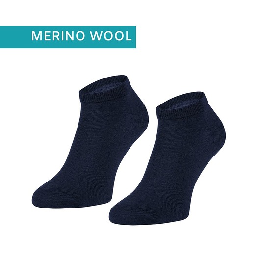 skarpetki damskie Granatowe stopki z merino wool