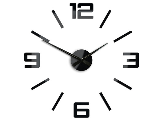 Zegar ścienny Silver XL Czarny 60cm ModernClock