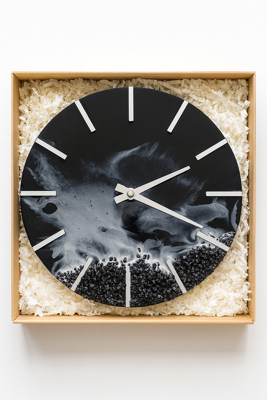 zegary Zegar ścienny 30 cm z żywicy epoksydowej  styl morski  nowoczesny design