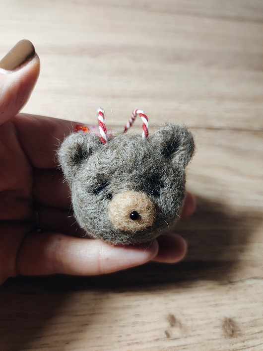 akcesoria różne Myszka Fiszka -Myszka wełna filc zawieszka bombka