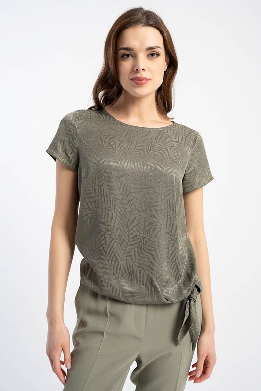 t-shirt damskie Bluzka Idalia Green Leaves