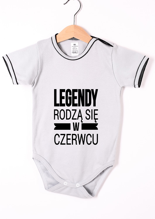 Body dziecięce Legendy w czerwcu szare AllbagAllprints