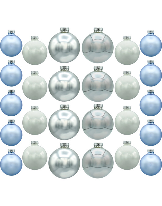 bombki Bombki okrągłe: biało-niebieski duży zestaw