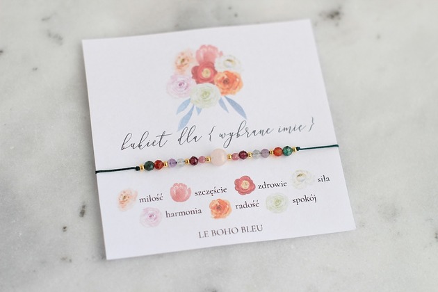 bransoletki na sznurku Bukiet dla Ukochanej na Walentynki! Bransoletka z życzeniami