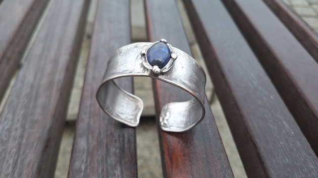 bransoletki wire wrapping Lapis lazuli - bransoletka regulowana