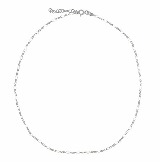 Srebrny naszyjnik CHOKER z białą emalią ATdiament