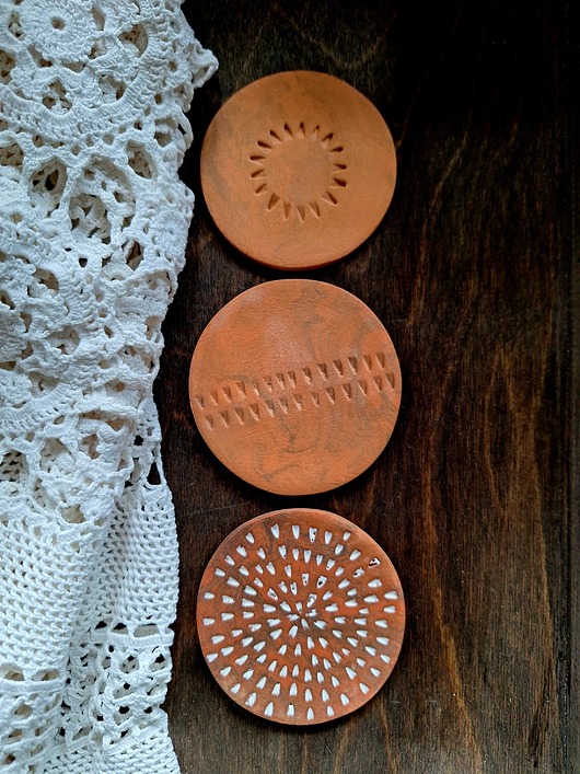 dodatki - różne Ceramiczna ozdoba 3 sztuki