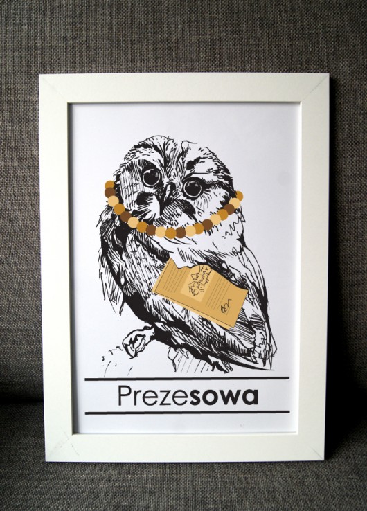 Kawowa PrezeSOWA: wydruk A4 Fusherka